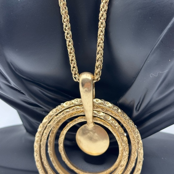 Chico's Elegant Gold Multi-Circle Necklace - Picture 2 of 3